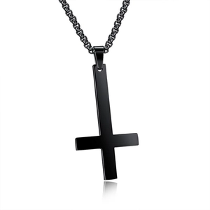 Edelstahl Umgedrehtes Kreuz Anhänger Halskette Für Herren Damen Gothisch Punk Hip Hop Sankt Petrus Kreuz Religiöser Schmuck