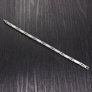 Titanium steel magnetic bracelet with silver link design and colorful accents for women