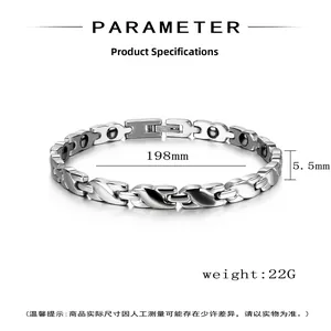 Detaillierte Parameter-Ansicht mit Maßen und Gewicht dieses Magnettherapie-Armbands