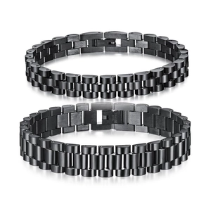 Bracelet de Mode en Acier Inoxydable Style Bracelet de Montre pour Hommes Femmes Chaîne Presidential Métal Brossé Bijoux Cadeau