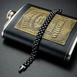 Bracelet classique en acier inoxydable noir style bracelet de montre pour homme avec fermoir