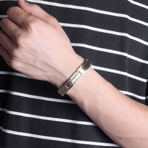 Magnetarmband für Herren aus Edelstahl in Silber und Gold, schlichtes Design