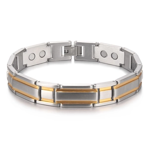 Herren Magnetisches Titanstahl Armband Gold Silber Galvanisiert Geometrisches Gliederkette Gesundheit Schmuck Armband Geschenk