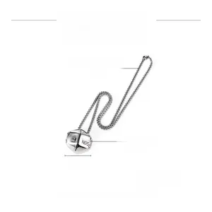 Détails du pendentif masque N95 en acier inoxydable avec les dimensions de la chaîne