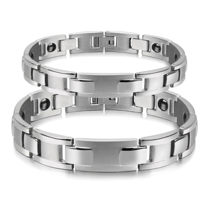 Bracciale in Acciaio Inossidabile per Magnetoterapia per Uomo Donna Coppia Cura Della Salute Catena a Maglie Industriali Gioielli
