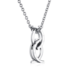 Stainless Steel Deformable Ring Pendant Necklace Forever Engraving Creative Foldable Jewelry For Women Men Gift