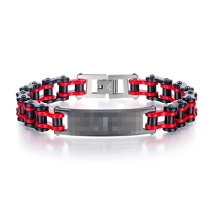 Bracelet Homme en Acier Inoxydable Chaîne de Moto Style Industriel Punk Rétro Gourmette Plaque ID Bijoux Cadeau