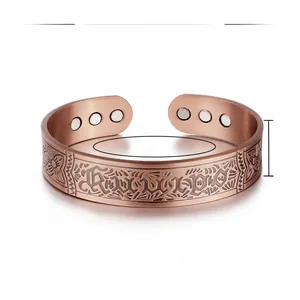 Détails de largeur 15mm et poids 47g du bracelet viking en cuivre antique avec aimants