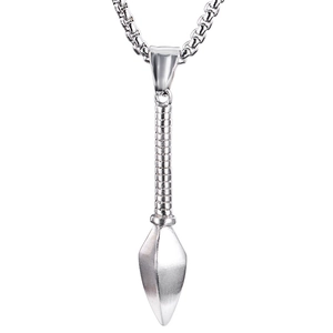 Collana con Ciondolo a Punta di Lancia Punk in Acciaio Inossidabile da Uomo Ciondolo a Lancia Industriale Galvanizzato Gioielli Kunai