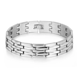 Bracelet Minimaliste en Acier Inoxydable pour Hommes Poli Brossé Style Bracelet de Montre Chaîne Hip Hop Bijoux pour Hommes