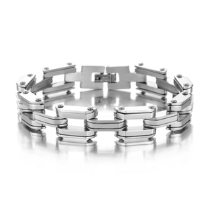 Men's stylish multi-layer titanium steel bracelet with industrial rivet link design