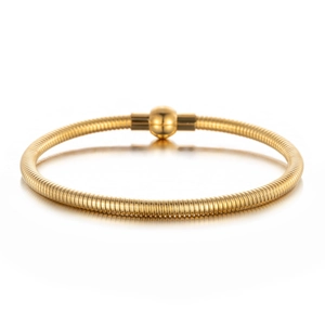 Individual Stainless Steel Spring Snake Chain Couple Bracelet Magnetic Elastic Unisex Bangle Minimalist Fashion Jewelry Gift