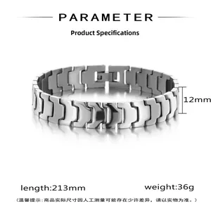 Macro shot of 12mm wide polished stainless steel men's chain bracelet with mirror finish