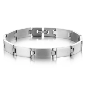 Bracelet à Maillons en Acier Inoxydable Minimaliste pour Femmes Hommes Style Industriel Brossé Poli Bijoux Géométriques