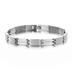 Minimalist Stainless Steel Geometric Link Bracelet For Women Men Brushed Polished Design Silver Tone Fashion Jewelry Hand Chain