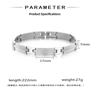 Spécifications de taille pour le bracelet en acier inoxydable à maillons H de 7mm