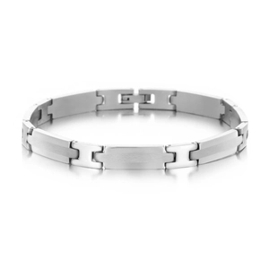 Bracelet pour Femmes en Acier Inoxydable à la Mode en Forme de H Bracelet à Maillons Géométriques Bijoux en Métal Brossé Poli