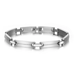 Minimalist Stainless Steel Link Bracelet For Women Industrial Style Polished Brushed Geometric Metal Chain Hand Jewelry Gift