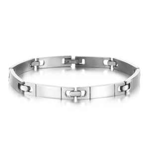 Minimalist Stainless Steel Link Bracelet For Women Men Geometric Polished Industrial Style Silver Color Fashion Jewelry