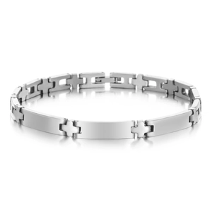 Minimalist Stainless Steel Bracelet For Women Polished Geometric Cross Link Chain Industrial Style Fashion Jewelry Wristband