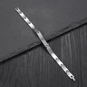 Minimalist branch shape stainless steel bracelet with a matte industrial finish