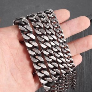 Vintage gunmetal cuban link bracelet for men with premium brushed matte finish