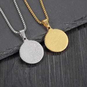 Prayer hands and scripture coin pendants in gold and silver finish with box chains