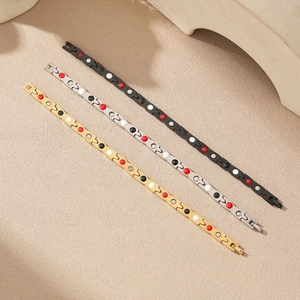 Dragon pattern magnetic bracelets in gold, silver and black stainless steel finish