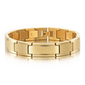 Verstellbares Edelstahl Gliederarmband Für Herren Gold Schwarz Silber Galvanisiert Industrie Gittertextur Metallstange Schmuck Armband
