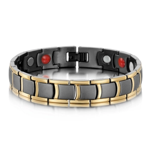 Men Stainless Steel Magnetic Therapy Bracelet Nail Shape Health Care Jewelry Polish Gold Silver Black Blue Biker Gift