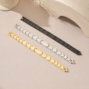 Modische Herren-Gliederarmbänder aus Edelstahl in Gold, Silber und Schwarz erhältlich
