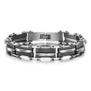 Bracelet chaîne en acier inoxydable pour homme avec design industriel de maillons