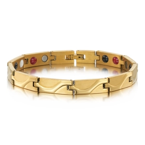 Minimalistisches Edelstahl Magnetisches Gesundheitstherapie Armband Für Damen Wellenmuster Ins-Stil Schmuck Gold Silber Armband Geschenk