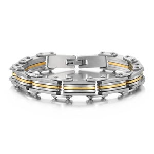 Men's Personalized Layered Stainless Steel Bracelet Industrial Mechanical Link Chain Trendy Hand Jewelry Bracelet Gift