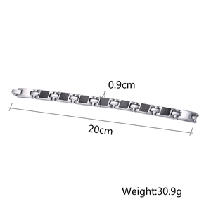 Magnetarmband aus Carbon und Edelstahl für Herren, Länge 20 cm und Breite 0,9 cm