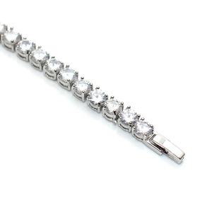 Bracelet tennis argenté de 5 mm avec placage 24K et cristaux de zircone cubique AAA brillants