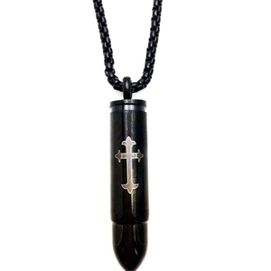 Ανδρικό Βίντατζ Κολιέ με Μενταγιόν Σφαίρα Σταυρός από Ατσάλι Τιτανίου Ανοιγόμενο Κόσμημα Τεφροδόχος Αλυσίδα Box