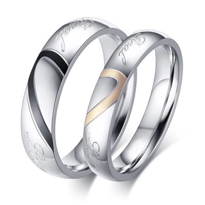 Real Love Heart Titanium Steel Couple Rings Engraved Black Gold Matching Bands Minimalist Stainless Steel Rings For Lovers Valentine Gift Jewelry