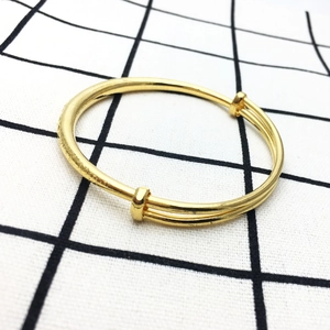 Verstellbares Armband für Damen mit 18K Goldbeschichtung, poliert und mattiert