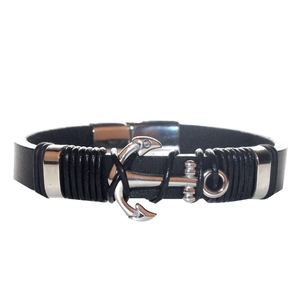 Vintage Damen Herren Leder Armband Edelstahl Ankerschnalle Geflochten Nautisch Punk Stil Mehrlagiges Armband Schmuck Geschenk