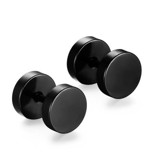 Boucles d'Oreilles Clous Haltère en Acier Titane pour Hommes Hip Hop Rock Boucle d'Oreille Barbell Ronde Bijoux Punk Minimalistes Tendance Hommes Unisexe