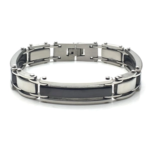 Men Business Titanium Steel Link Bracelet Industrial Geometric Segmented Polished Bracelet Gold Silver Black Wristband Jewelry