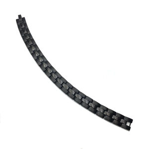 Bracelet noir en acier inoxydable pour homme avec inserts marbre et fermoir pliant
