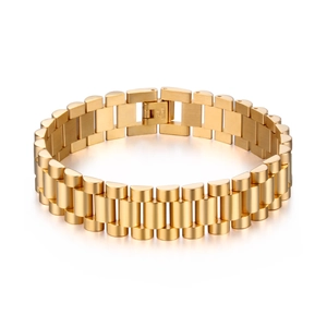 Men Stainless Steel Watch-band Link Bracelet Classic President Style Electroplated Metal Chain Wristband Jewelry For Men