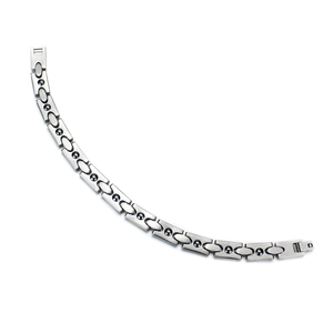 Titanium steel magnetic health bracelet for men and women with brushed finish