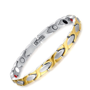 Men Women Pure Titanium Magnetic Therapy Bracelet Gold Silver Two Tone X Shape Four In One Health Elements Jewelry Wristband