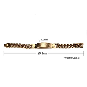 Dettaglio del bracciale in acciaio dorato 12mm con motivo a greca e dimensioni indicate