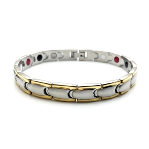 Magnetic Therapy Titanium Steel Bracelet For Women Men Health Care Two Tone Gold Silver Plated Link Chain Bracelet Jewelry