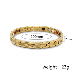 Bracelet magnétique doré pour femme avec motif en écailles de poisson et 200 mm de tour