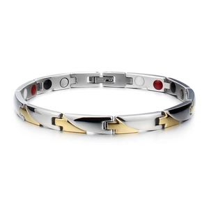 Magnetic Therapy Titanium Steel Bracelet For Women Gold Silver Two Tone Geometric Link Bracelet Health Care Jewelry Gift